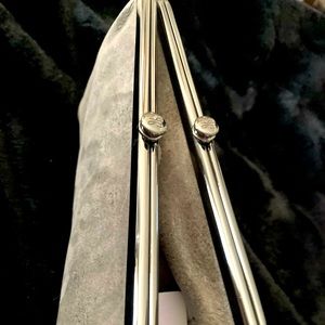 HOBO LAUREN CLUTCH TITANIUM TITAN LIGHT GREY NWT